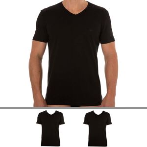 Emporio Armani Lot de 2 T-Shirts V-Neck Pure Cotton Noirs Noir S