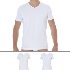 Emporio Armani Lot de 2 T-Shirts V-Neck Pure Cotton Blancs Blanc M