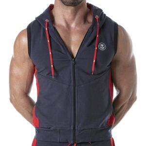 TOF Paris Veste Ã  Capuche Sans Manche Bleu Marine Marine L