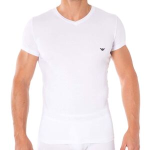 Emporio Armani T-Shirt V-Neck Stretch Cotton Blanc Blanc S