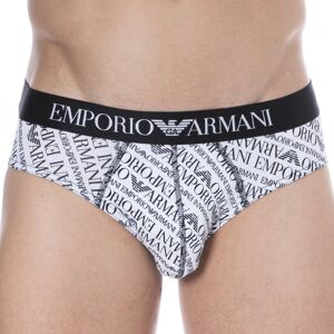 Emporio Armani Slip All Over Logo Coton Blanc Blanc M