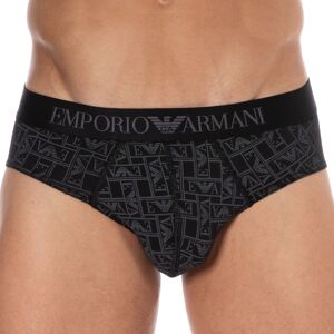 Emporio Armani Slip All Over Logo Coton Noir Noir S