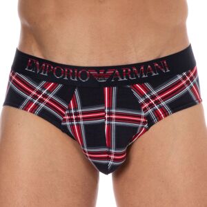 Emporio Armani Slip Tartan Coton Carreaux Rouge L