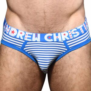Andrew Christian Slip Almost Naked Sky Stripe Bleu - Blanc Bleu ciel XS - Publicité Andrew Christian Slip Almost Naked Sky Stripe Bleu - Blanc Bleu ciel XS - Publicité
