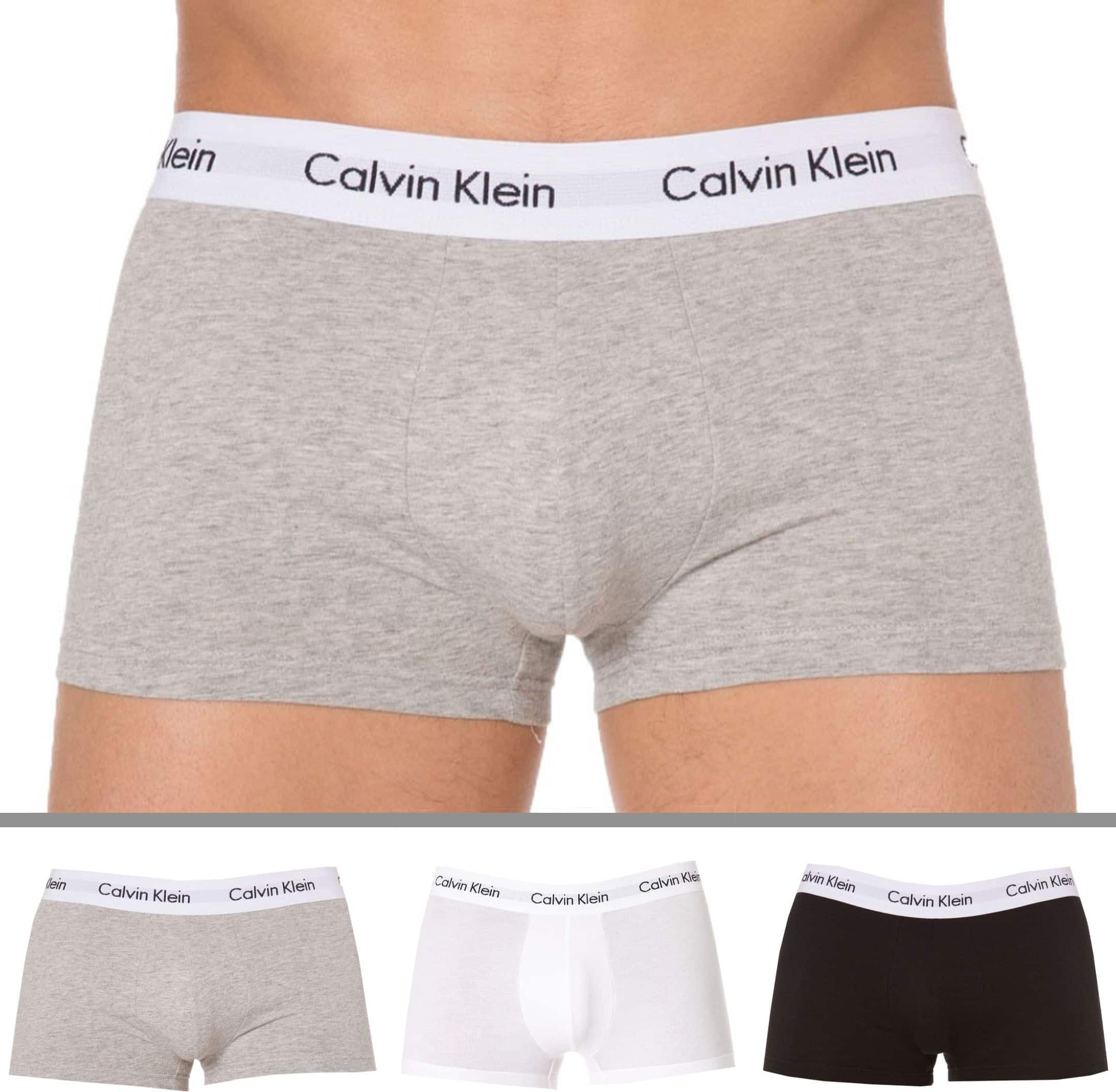 Calvin Klein Lot de 3 Boxers Cotton Stretch Noir - Blanc - Gris Noir S