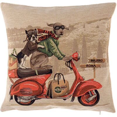 L'Homme Moderne Housse coussin moto rouge - Publicité L'Homme Moderne Housse coussin moto rouge - Publicité