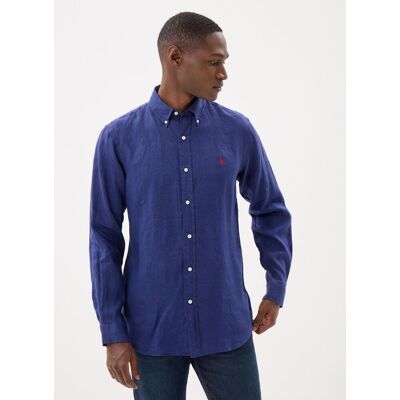 Chemise en lin Custom Fit par Polo Ralph Lauren Bleu XL Accessoires - Publicité Chemise en lin Custom Fit par Polo Ralph Lauren Bleu XL Accessoires - Publicité
