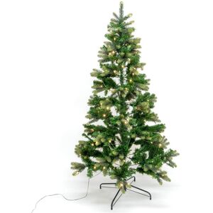 Sapin de Noël artificiel 180 cm + 200 LED, avec socle en métal