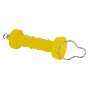Poignee de portail compacte, jaune, avec crochet et oeillet