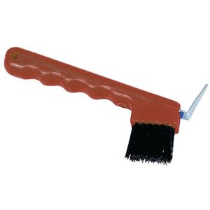 Cure pied avec brosse pour sabots rouge