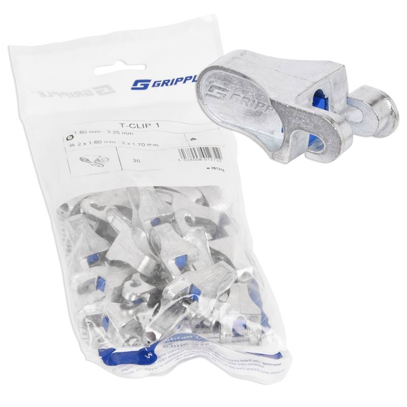 20  x T-Clips Gripple, fixation sur piquet de départ et de fin, tendeur de clôture, connecteur pour fil métallique de clôture électrique