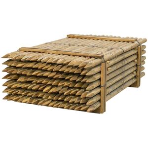 119 x piquet en bois rond de VOSS.farming, piquet de clôture en bois, traitement autoclave, classe d´utilisation 4, 200cm x 60mm