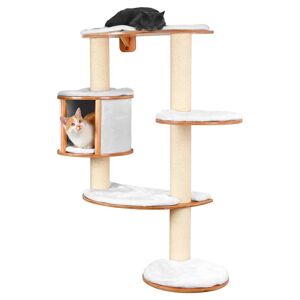 Arbre a chat exclusif a fixation murale, 117 cm, blanc - coussins amovibles