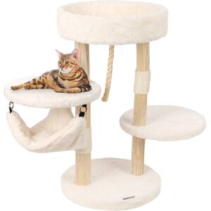 Arbre a chat Berry de VOSS.pet, en bois naturel, troncs massifs en tanoak veritable, 73 cm