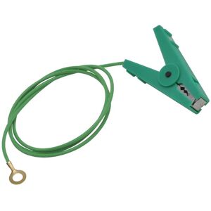 Cable de raccordement clôture VOSS.farming avec pince crocodile, 100 cm, vert, oeillet M8