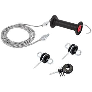 Kit de poignee de portail « FLEXI 6 m » VOSS.farming avec cordelette conductrice en caoutchouc pour clôture electrique, 3 m-6 m