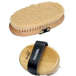 Brosse douce pour chevaux Brush Co en bois et poils de chevre 14 x 6 cm