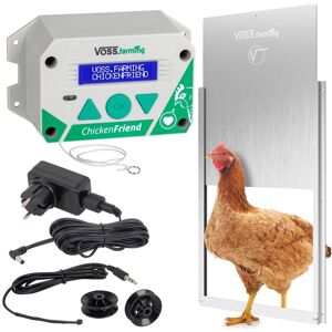 Kit: ChickenFriend - Dispositif automatique pour porte de poulailler VOSS.farming avec trappe en alu 300 x 400 mm