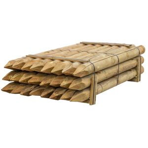 24 x piquet en bois rond de VOSS.farming, piquet de clôture en bois, traitement autoclave, classe d´utilisation 4, 200cm x 140mm