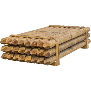 24 x piquet en bois rond de VOSS.farming, piquet de clôture en bois, traitement autoclave, classe d´utilisation 4, 250cm x 140mm