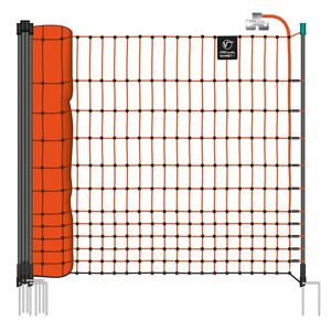 Voss Filet électrifiable farmNET de VOSS.farming, pour volailles, 50 m, 112 cm, 16 piquets, 2 pointes, orange