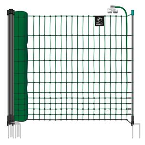 Filet électrifiable farmNET pour les volailles, 25 m, de VOSS.farming, 112 cm, 9 piquets, 2 pointes, vert