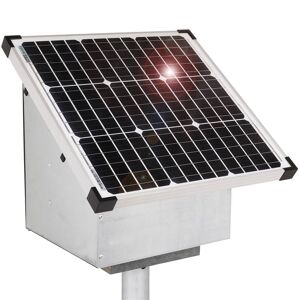 Boîtier antivol solaire 35 W VOSS.farming, clôture électrique, avec piquet support + accessoires