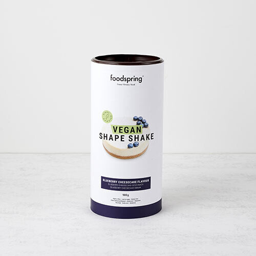 foodspring Shape Shake Vegan Cheesecake Myrtille - Publicité