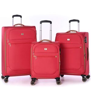 Lys Lot de 3 valises souples 345 Extensibles 55, 67 et 79 cm Fuschia