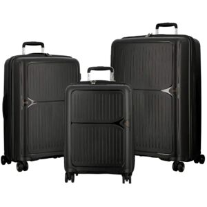 Jump Lot de 3 valises rigides TXC 2 Extensibles 55, 66 et 77 cm Noir