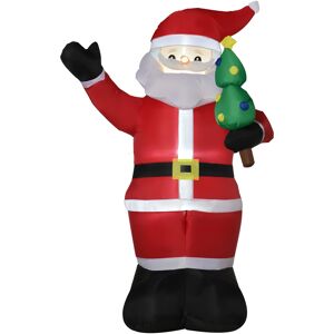 Outsunny Père Noël gonflable LED 245 cm avec sapin de Noël polyester imperméable rouge vert