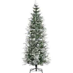 HOMCOM Sapin arbre de Noël artificiel 880 branches enneigées+ support pied pliable hauteur 225 cm vert