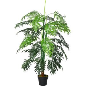 Outsunny Arbre artificiel palmier hauteur 170 cm arbre artificiel décoration plastique pot inclus vert