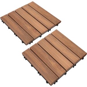 Outsunny Dalles terrasse - caillebotis - Lot de 54 pcs, Surface Max. 2,5 m²- emboîtables, Installation très Simple