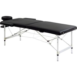 HOMCOM Table de massage pliable portable + housse de transport charge max. 225 Kg hauteur réglable 185 x 70 cm noir