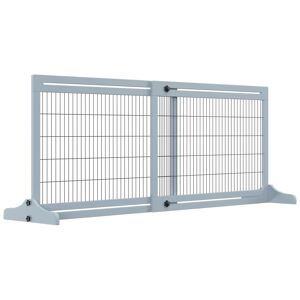 PawHut Barrière de sécurité pour chien extensible longueur réglable 104-183 x 36 x 69 cm pin bleu   Aosom France