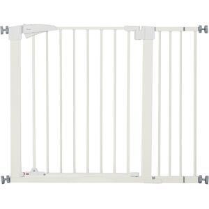 PawHut Barrière de sécurité pour chien animaux sans perçage avec fermeture automatique largeur 76-103 cm blanc