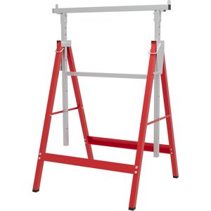 HOMCOM Lot de 2 tréteaux pliables télescopiques hauteur réglable 80-130 cm rouge