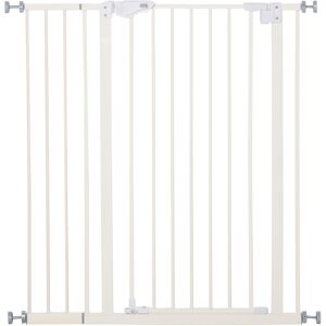 Pawhut Barrière de sécurité longueur réglable système d'ouverture à double sensmétal, plastique dim. 74-84 cm ou 92-102 cm blanc