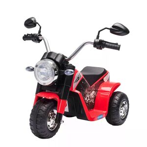 HOMCOM Moto enfant électrique 18 à 36 mois 3 roues 6 V 2 km/h phare LED klaxon design mignon rouge