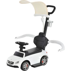 HOMCOM Porteur enfants voiture enfant multi-équipée 12-36 mois coffre klaxon effet musical polypropylène blanc