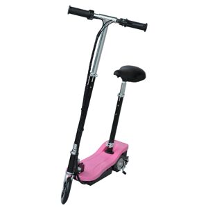 HOMCOM Trottinette électrique 120 W pliable pour enfants à partir de 7 ans hauteur de guidon et selle réglable 10 Km/h max. rose noir