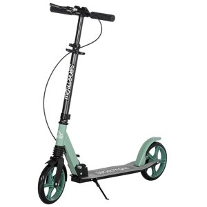 HOMCOM Trottinette pliable pour adultes +14 ans avec guidon réglable grandes roues de 20 cm amortisseur et double frein aluminium - vert