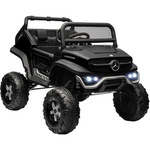 HOMCOM Voiture électrique 4x4 pour enfants de 3 à 8 ans Mercedes-Benz Unimog avec télécommande roues suspendues klaxons noir