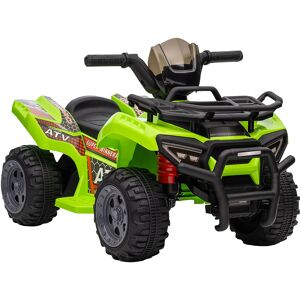 HOMCOM Buggy électrique enfant quad électrique pour enfants de 18 à 36 mois effet lumineux 6 V vitesse 2 Km/h max. métal et PP vert