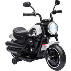 HOMCOM Moto électrique pour enfant de 18 à 36 mois 6V 2 vitesses réglables 1,5-3 km/h phare 76 x 42 x 57 cm blanc