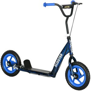 AIYAPLAY Trottinette patinette scooter enfant grandes roues de 6 à 12 ans hauteur réglable frein arrière béquille bleu