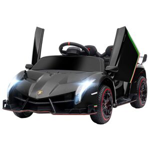 HOMCOM Voiture électrique licence Lamborghini Veneno 12V pour enfants avec portes papillon télécommande musique noir