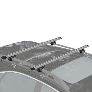 HOMCOM Barres de toit de voiture verrouillables 2 clés fournies dim. 123,5L x 5,5l x 7H cm aluminium noir - Publicité