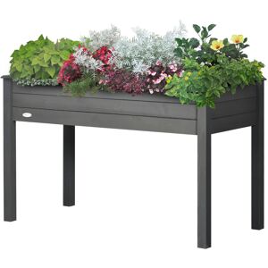 Outsunny Jardinière sur Pieds Potager dim. 123L x 57l x 76H cm Inserts d'irrigation + Feutre de Drainage Bois Massif Sapin